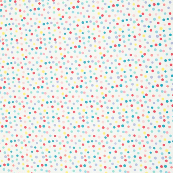 Baumwolldruck kleine Bunte Punkte auf Weiß Soto by Swafing